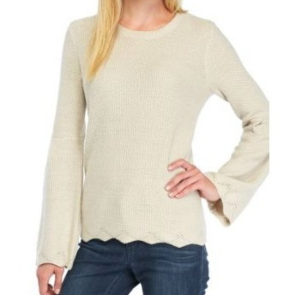 Crown & Ivy™ Shaker Stitch Sweater, Pebble Gray XS